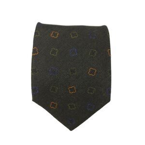 Gierre Mens Geometric Print Classic Tie Green